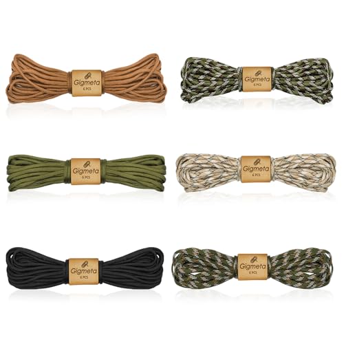 Gigmeta 60 m/198 ft de Paracorde 4 mm, Corde 100% Nylon Pouvant Supporter Jusqu'à 250 kg, Paracorde pour Le Camping, Les Activités de Plein Air, Laisse pour Chien, Collier, Bracelet