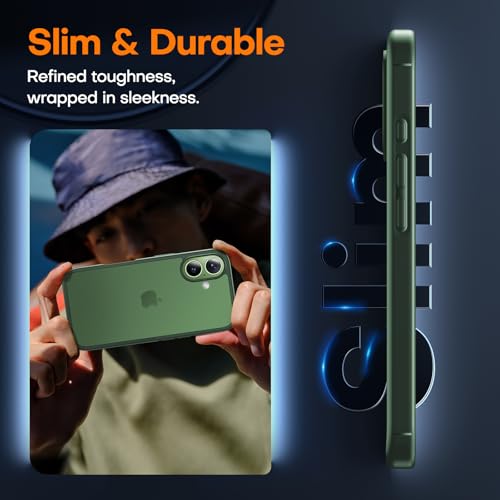 Image of TAURI for iPhone 17 Case, with Screen Protector, Matte Green