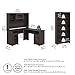 Bush Furniture Cabot 60W L Shaped Computer Desk with Hutch and 5 Shelf Bookcase in Heather Gray