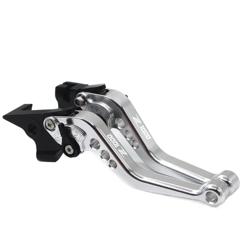 F Dla KAWASAKI Z1000 Z 1000 2017 2018 2019 akcesoria motocyklowe krótkie regulowane CNC dźwignie sprzęgła hamulca Y (Color : Silver)
