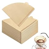 200 Stück Kaffeefilter, V-Förmiger Filtertüten, Kaffeefilter Größe 2, Ungebleichte Coffee Filter Paper, Für Filterbecher Kaffeekanne Kaffeemaschinen (1-4 Tassen)