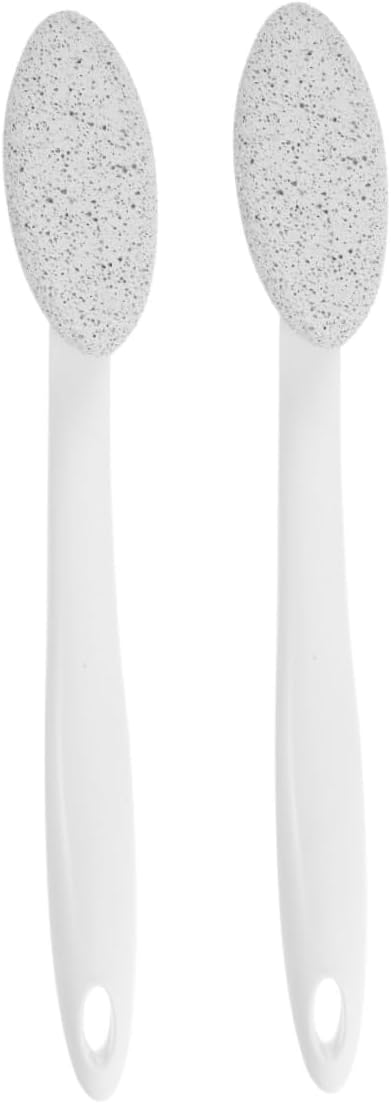 2-Piece Foot Peeling Tool Long Handle Heel Scraper Pumice Stone Brush for Foot Removal Dry Skin Remover Tools