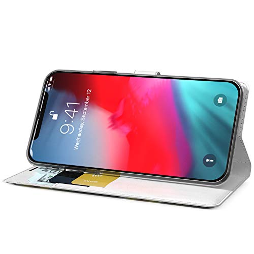 Mertak Wallet Case Compatible With Iphone 13 Pro Max 12 11 Se Xr Xs X 8 Plus 7 6S Folio Lightweight Magic Fairy Cover Castle Cute Cartoon Slim Fit Stars Pu Leather Card Holder Protective Blue Flip #TOP6