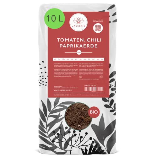 JASKER'S Bio Chili Erde 10 L - 100% Torffreie Chillierde mit Dünger & Wurzelaktivator - Als Anzuchterde für Chili Pflanzen