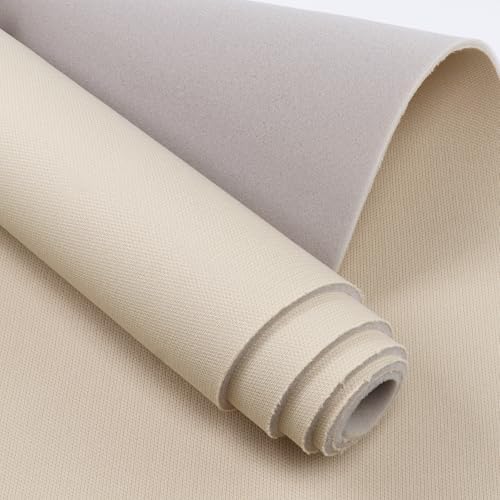 Headliner Fabric Mesh Type with 1/9"(3mm) Foam Backed 60" W×36" L Mesh Material Car Headliner Fabric Thickened Foam for Automotive Boat Home Ceiling Interior Replacement Repair, Light-Beige