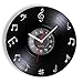 Orologio da parete in vinile con note musicali, personalizzabile, senza ticchettio, intaglio, con note musicali, con incisione a forma di cerchio Regali orologi fatti mano orologio parete cool