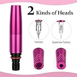 ATOMUS Rose Red Permanent Eyebrow Tattoo Machine Set Eyebrow Tattoo Pen Kit with 15pcs Needles Mapping String Pigment for Eyebrow Lip Eyeliner Tattoo Micro-blading - Image 3