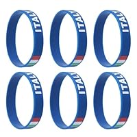 CFEWV 6 Stück Italiana Silikon Armbänder, Italiana Armband, Fanartikel Robuste Armband Mit Italiana Flagge, Sportarmbänder Wm, Für Fan Supporter Fußball Athletics Italy Souvenirs (D)