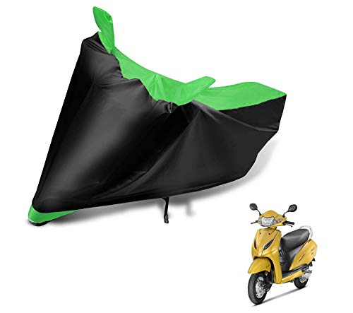 Image of Auto Hub Scooty Cover Compatible with Activa 5G with Mirror Pocket, Dustproof, Heat Resistant, Triple Stitched, Activa 5G Scooty Cover- Black, Green