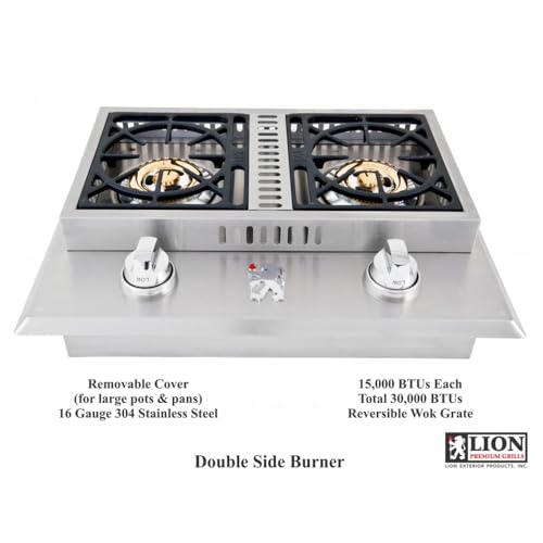 Lion Premium Grills L1634 Natural Gas Double Side Burner, 26-3/4 by 20-1/2-Inch