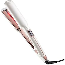 Hair Straightener, 1.38 Inch Flat Iron with Infrared and Ionic Technology, Titanium Plate with Ceramic Coating Dual Voltage Straightener with Heat-Resistant Silicone for All Hair Types