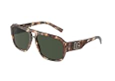 Dolce&Gabbana DG4403 33589A 58MM Red Havana/Plastic Lens Dark Green Polarized Aviator Square Sunglasses for Men +Bundle with Accessory Eyewear Kit