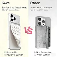 Upgraded Double Sided Silicone Suction Phone Case Detachable Mount, White — image 4