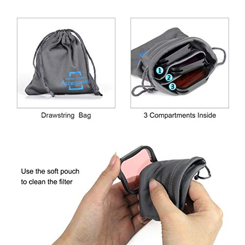 Underwater Camera Dive Filters For Gopro Hero 5, 6 And 7 Black Super Suit Waterproof Housing Case In Red, Light Red, And Magenta, Professional Color Correcting Photography Accessory #TOP5