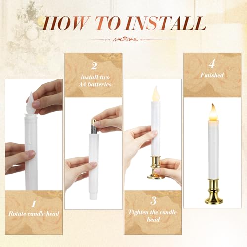40 velas LED de Navidad con sensor amanecer y base para ventana 7