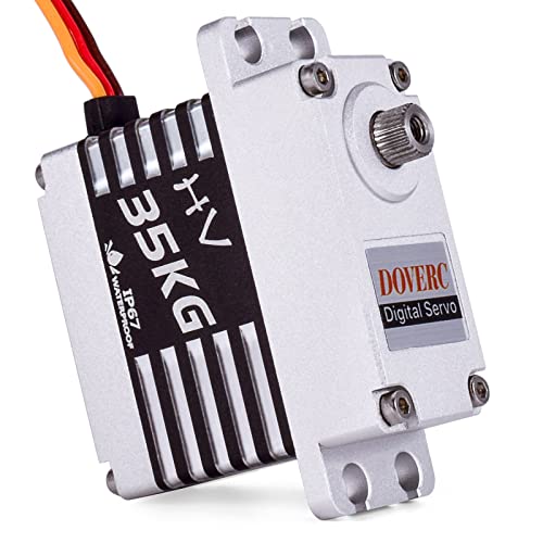 Doverc Rc Servos:35Kg Servo High Torque Servo Rc Steering Servo Rc Crawler Servo Full Aluminum Case For 1/8 1/10 1/12 Rc Car/Boat With 25T Servo Horn (Control Angle 180°) #TOP7