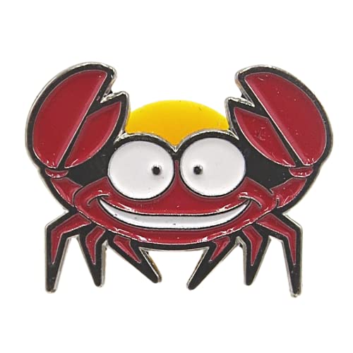 Image of Needzo Smiling Crab Enamel Pin with Rubber Back, Fun Cute Pins for Hats, Backpacks, Jackets, Lanyards, and More, Small Gifts for Men and Women, 0.75 Inches