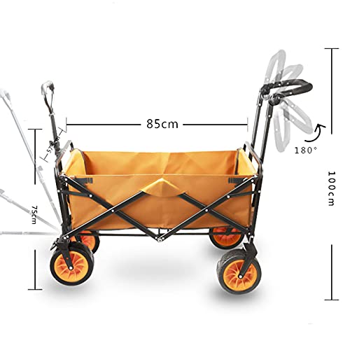 Tragbarer Klappwagen für den Außenbereich, Vierrad-Trolley, Campingwagen, Einkaufstrolley, Angeltrolley, Faltbarer Wagen, Trolley/Rose Red/100 cm – Bild 3