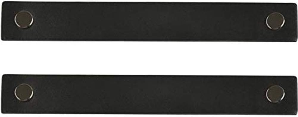 Creation Core 2Pcs Genuine Leather Drawer Pulls Wardrobe Cabinet Knobs with Screw(Gun Black Copper Head/Hole Distance:6.30")