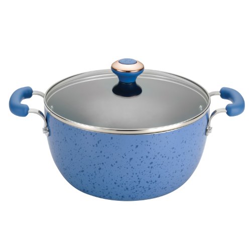 Paula Deen Signature Collection Porcelain Nonstick 5.5-Quart Covered Casserole, Blueberry Speckle