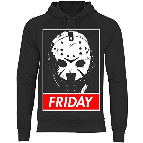 wowshirt Sudadera con Capucha Viernes el Asesino en Serie Jason Voorhees de Halloween película de Terror 13 para Hombre, Tamaño:M, Color:Black