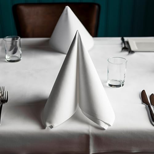 Manteles de algodón blanco de 50 cm lavables y ligeros para eventos 8