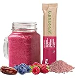 GREENORA Sticks de Fruta Liofilizada en Polvo de Plátano, Melocotón, Dátil, Arándanos, Remolacha, Frambuesa y Mora, Ideal para Smoothies, Bowls y Recetas, Sin Azúcar ni Aditivos, 10 Unidades