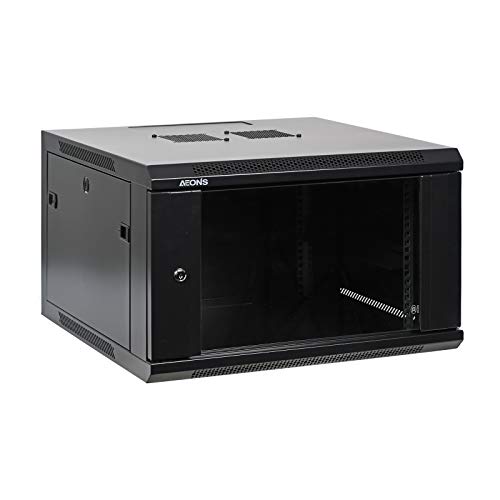 AEONS 6U Professional Wall Mount Network Server Cabinet Enclosure 19-Inch Server Network Rack Black (Fully Assembled)