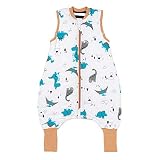 schlummersack Baby Schlafsack mit Füßen Sommer 1 Tog 80 cm dünn Jurassic | Schlafsack mit Beinen und verlängerten Bündchen für eine Körpergröße von 80-90cm | Schlafsack Baby Sommer Frühling