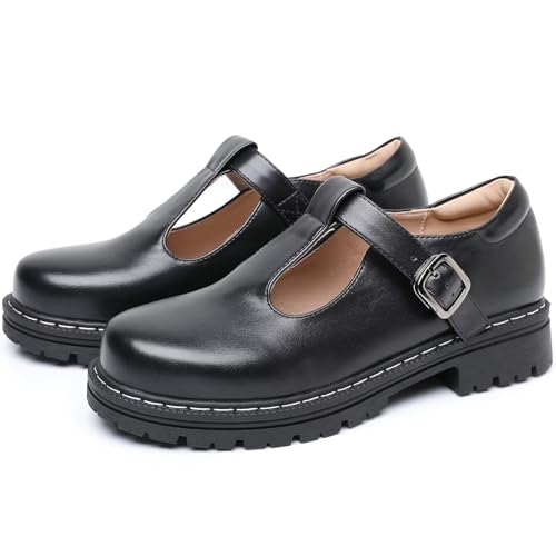 Mary Jane T-Strap Oxford Shoes for Women, Round Toe Flat Comfort Footwear, Adjustable Ankle Strap, Retro Low Top Shoes for Office, School, Daily Walking & Weekend Outings Black by Cyulla - Used condition - Image 6