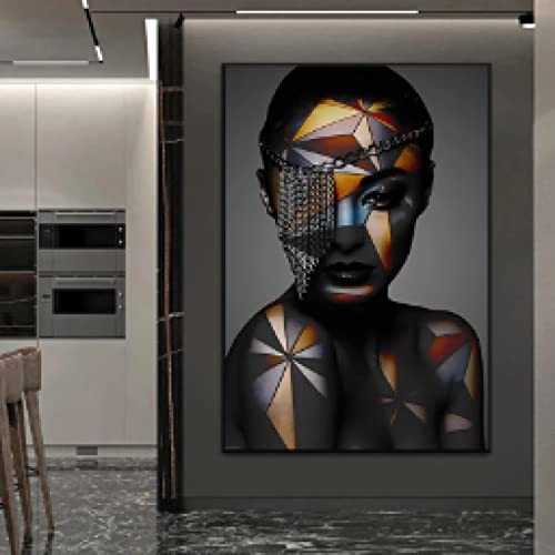 Affiche africaine géométrique 60x80cm pour réveiller un mur blanc vide