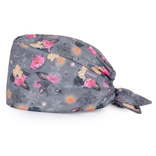 Image of Kousenpu Scrub Caps for Women, Adjustable Women's Surgical Cap with Buttons, Breathable Cute Design for Nurses and Doctors
