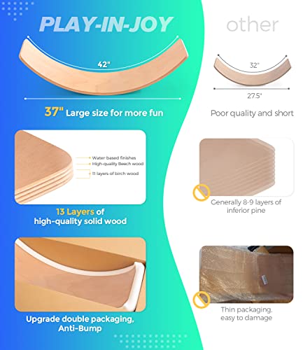Side view of the wooden balance board