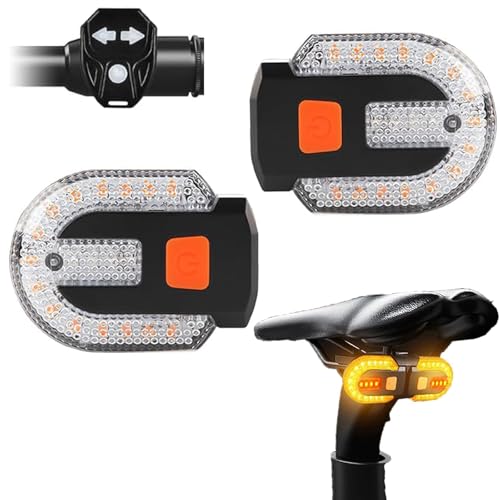 Clignotant trotinette Electrique – Clignotant Velo – Feu Arriere Velo avec Télécommande sans Fil, Rechargeable USB, Étanche IPX6 – 5 Modes d’Éclairage pour Cyclistes et Utilisateurs de Trottinettes