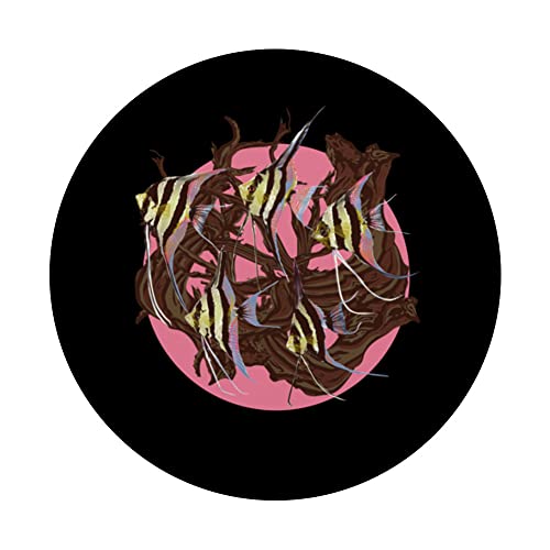 Altum Angelfish Pterophyllum Fish Keeper Aquarist PopSockets Swappable PopGrip, Black - Image 3