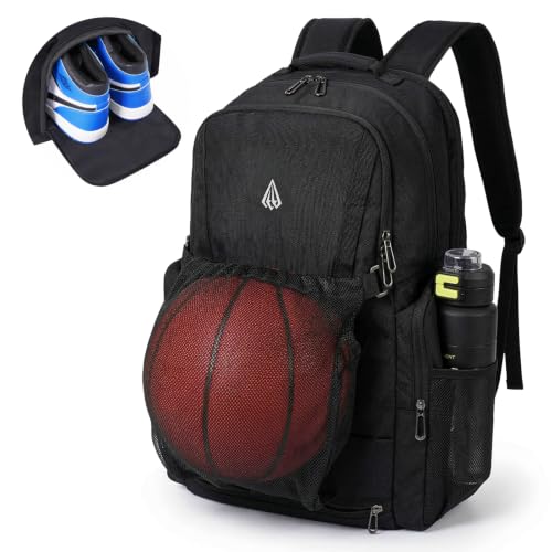 Gemgoal Large Basketball Bag Backpack for Boys with Shoe Compartment Water Bottle Holder Basketball Backpack for Men with Ball Holder Laptop Sleeve Best for Soccer Volleyball Basketball