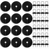 20.47 Inch Tree Mulch Ring 12 Pack with 24 Stakes – Non-Woven Weed Barrier Mat for Tree Rings, Root Protection, Landscape Mulch – Black Garden Ring Guards for Landscaping & Trunk Protector