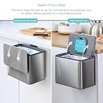 Home Zone Living Kitchen Compost Bin with CleanAura, Stainless Steel, Small and Compact Design, Includes Placement Attachments, 5 Liter Capacity, Silver - Image 5