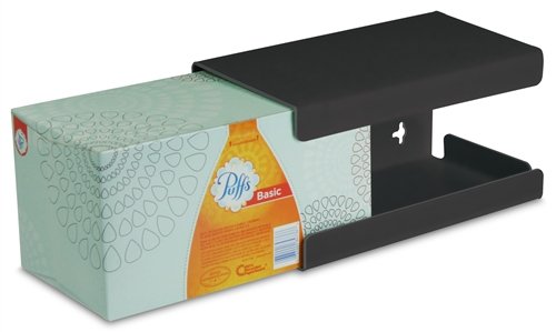 TrippNT 51236 Plastic Wall Mountable Kleenex Box Holder, 9-1/2" Width x 5-1/4” Height x 5" Depth, Large, Black - Thumbnail 2