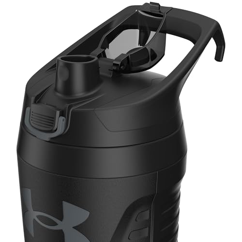Image of Under Armour 32 oz Insulated Water Bottles - Sports Water Jug with Fence Hook, Leak Resistant for Baseball, Football & More, 32 oz Insulated, Black /Black