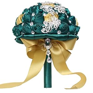 Alternative view of Ljxoaieu PE Bouquet Brautjungfer Wurfststrauß Licht Blumenstrauß mit Schleife Diamant Brautstrauß Hochzeit Bouquet
