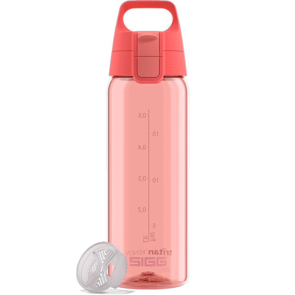 Sigg - Tritan Water Bottle - Total Color ONE Watermelon - Suitable For Carbonated Beverages - Dishwasher Safe - Leakproof - Featherweight BPA Free - 0.6L