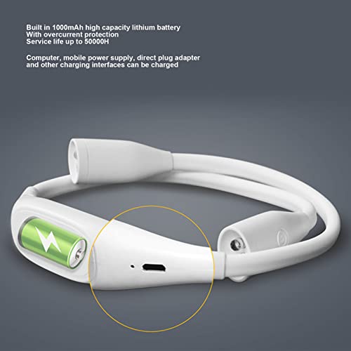 LED Neck Reading Light, Book Light Bendable Neck Light USB Rechargeable 3 Brightness Levels 360° Flexible Led Neck Reading Lamp for Running