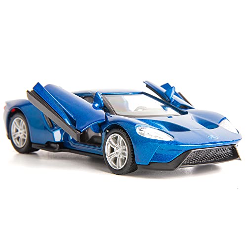 Rmz City 1:36 Compatible For Diecasting Alloy Car Model Ford Gt Toy Car, Pull Back Vehicles Toy Car For Toddlers Kids Boys Girls Gift Blue #TOP12