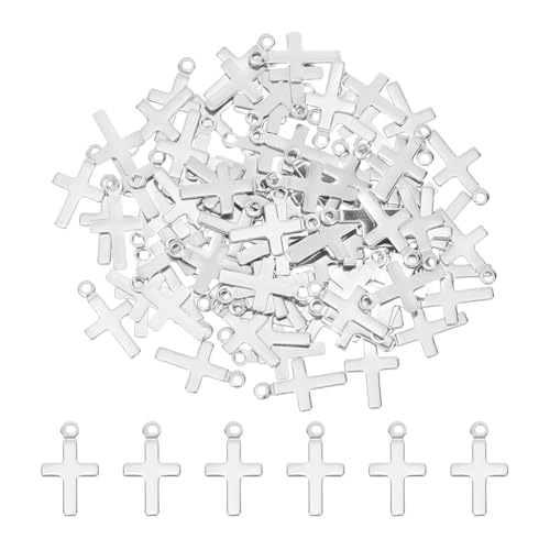 UNICRAFTALE 200 Uds. 304 colgantes de Acero Inoxidable con Corte de Metal con Láser Dijes de Cruz con Tema de Pascua Dijes de Cruz para Pulseras Collares Fabricación de Joyas Diy de 10mm de Largo