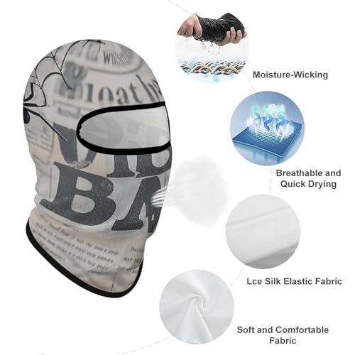 Balaclava Negro de Red de Araña para Hombre y Mujer, Protección Solar Transpirable con Cubreboca Completo para Senderismo, Ciclismo, Correr, Conducción miniatura 3