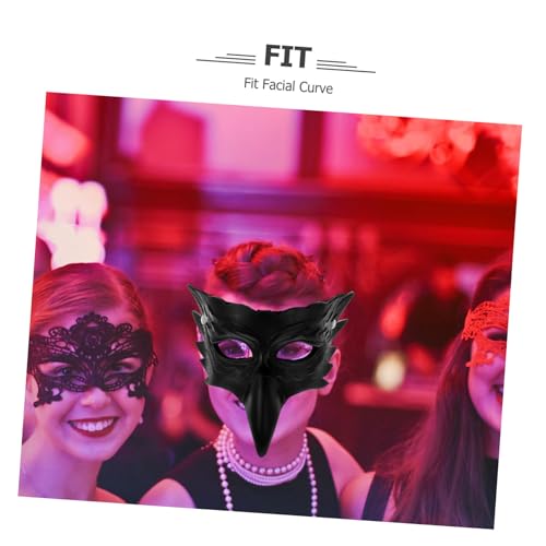 Masque de Carnaval PU Souple Set de 4 Accessoires de Fête Durables
