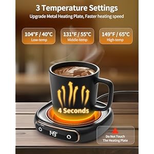 Coffee Mug Warmer, Cup Warmer for Desk with Auto Shut Off, 3 Temp Settings, Mug Warmer for Coffee, Beverage, Milk, Tea, Coffee Warmer Plate in Your Home & Office, Gift (No Cup) Coffee Mug Warmer Cup Warmer for Desk with Auto Shut Off 3 Temp Settings Mug Warmer for Coffee Beverage Milk Tea Coffee Warmer Plate in Your Home Office Gift No Cup