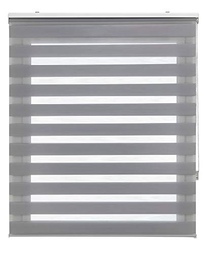 Estoralis Shae Estor Enrollable Doble Tejido, Noche y día, Gris, 105 x 175 cm