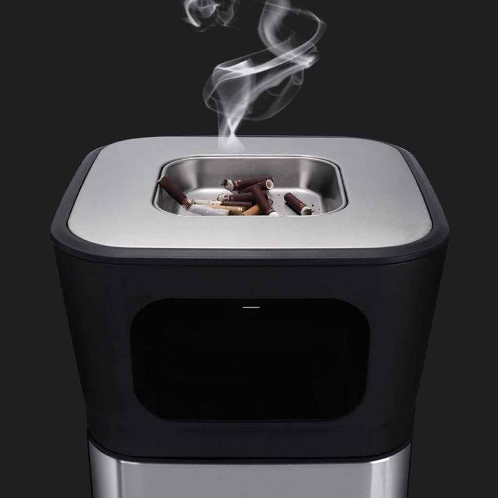Stand Up Ashtray Stainless Steel Trash Can with Ashtray Trash Can Outdoor Indoor Elevator Corridor Ashtray Trash Can Commercial Trash Can Cigar Ashtrays For Outdoors (Color : C)